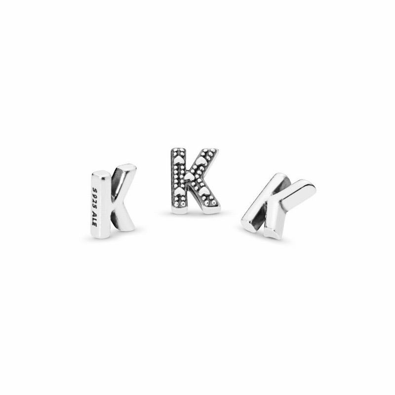 Pandora Letter K Petite Locket Charm - Sterling Silver - Canada | YM9621XY